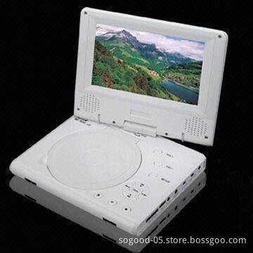 7-inch Portable DVD Player with A/V Out Function, 16:9 Aspect Ratio and 20W Low-power Consumption